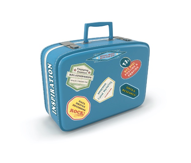 suitcase for social media